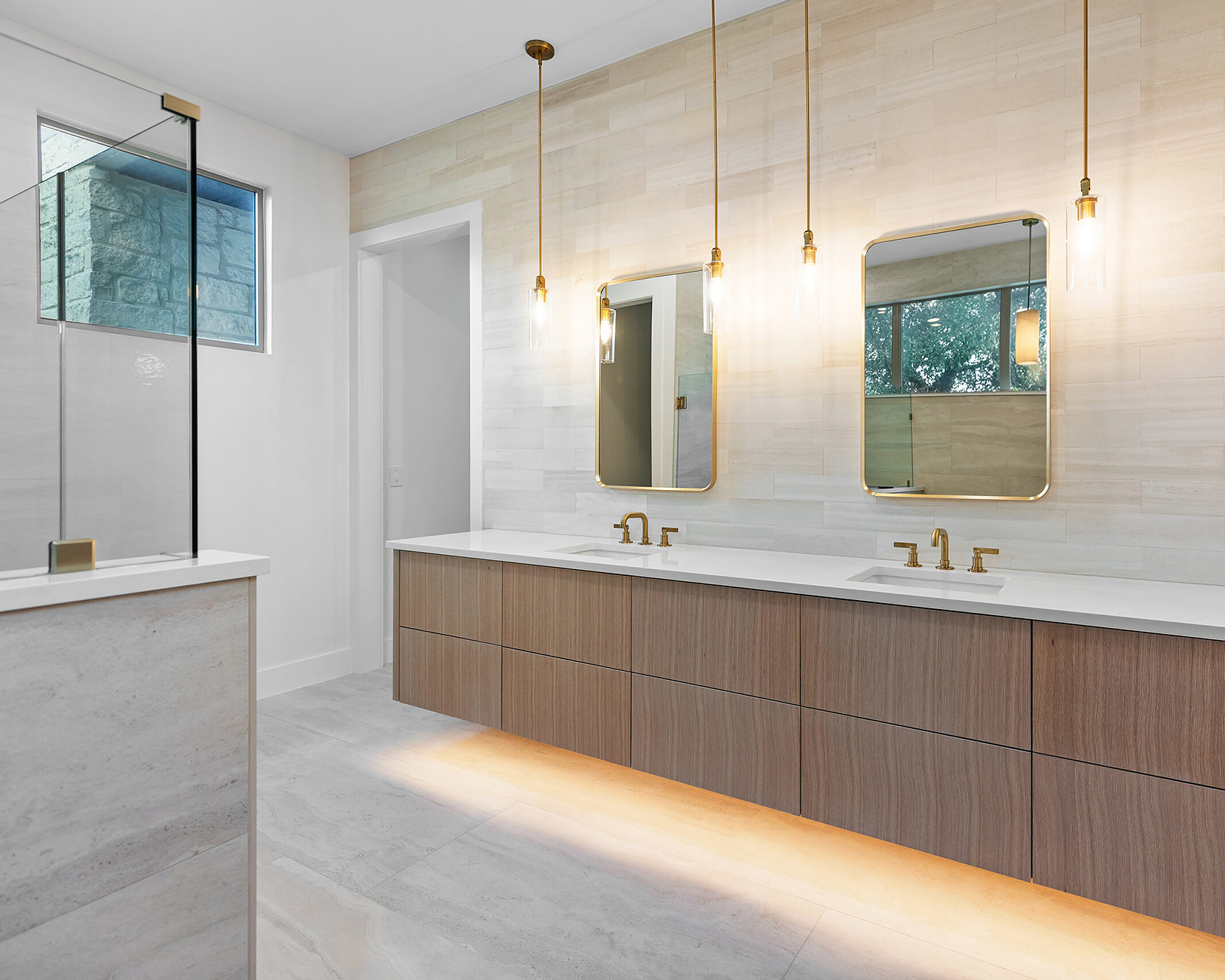 Bathroom vanity lights installed for even, shadow-free lighting