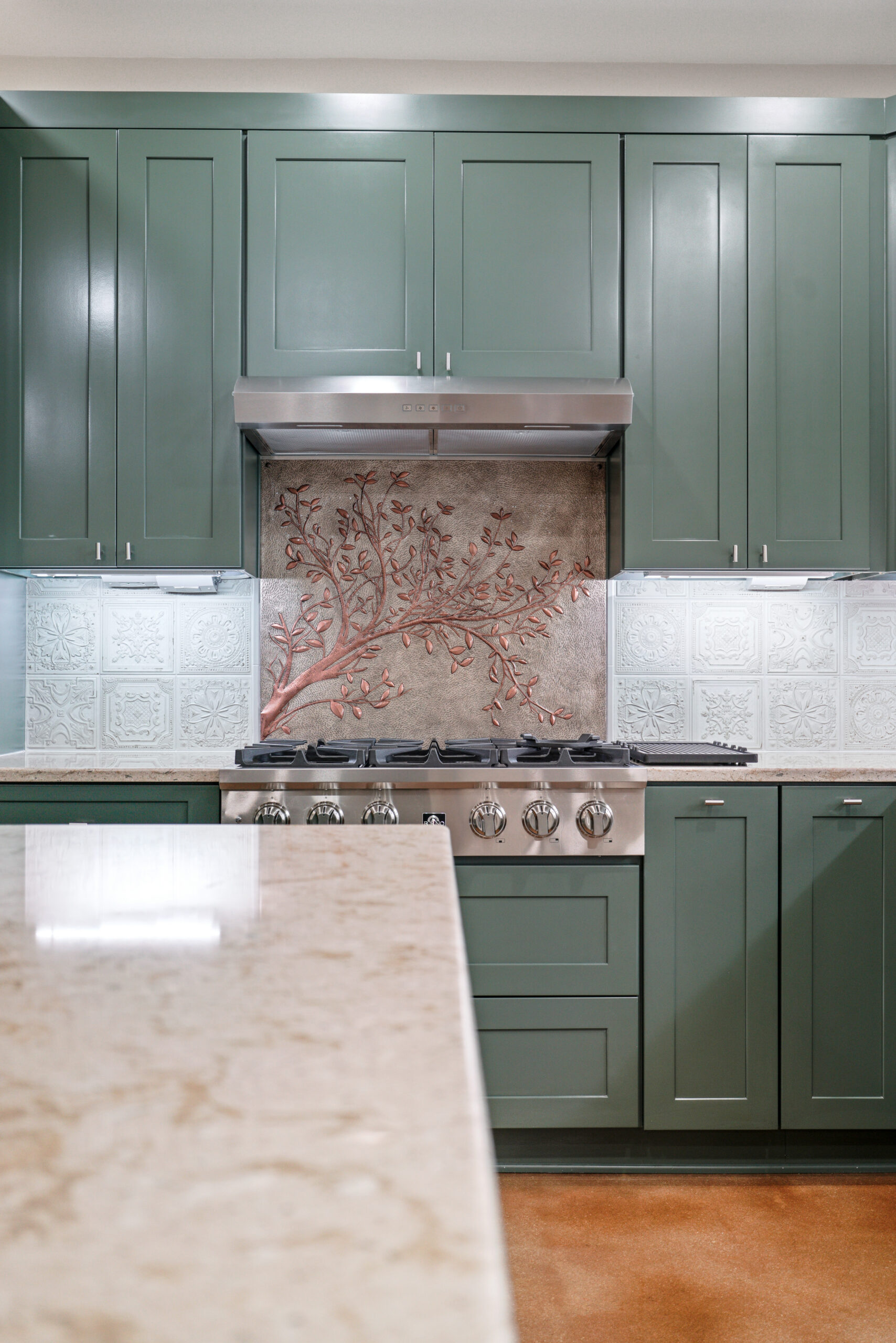 Under-cabinet lighting in a custom kitchen